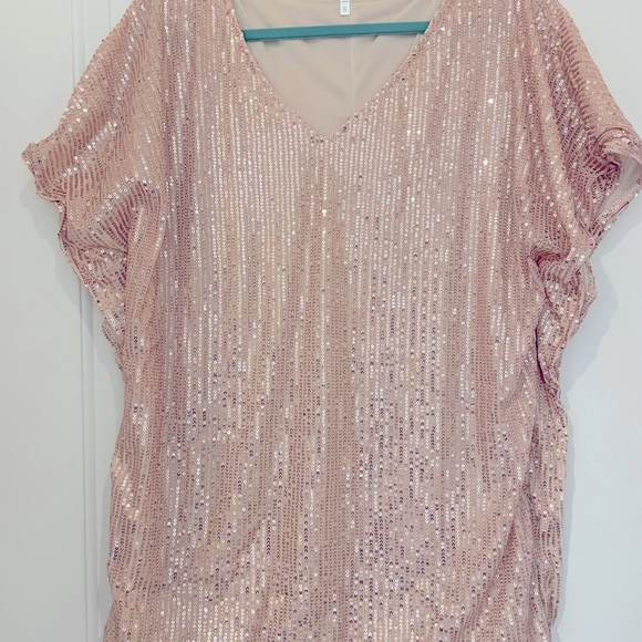 Perfect for Eras Tour!! NWOT Light The Way Sequin Shift Tunic Blouse Size Small - Picture 6 of 6